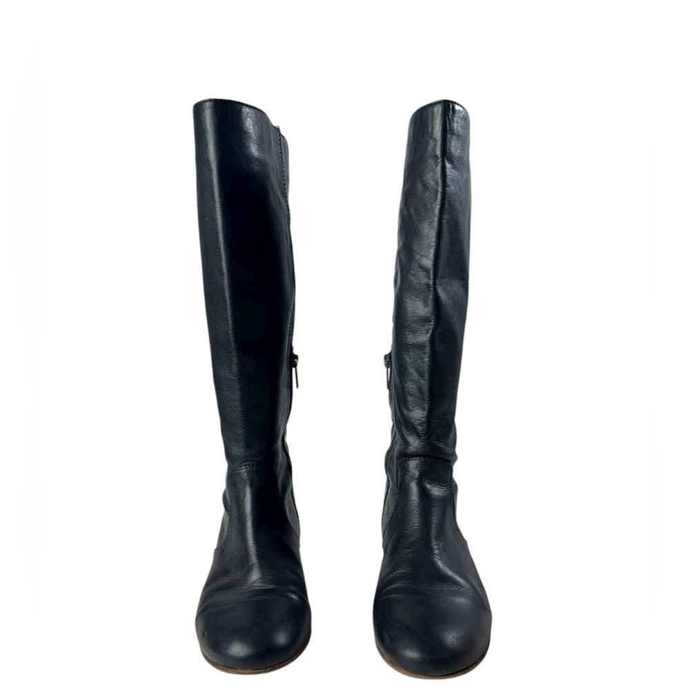 Frye Black Leather Knee-High Riding Boots - Picture 4 of 9